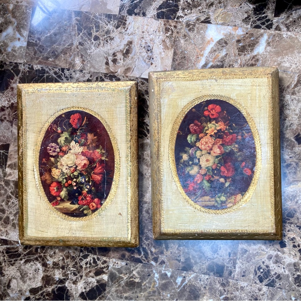 (2) Classic Floral Still Life Wall Art